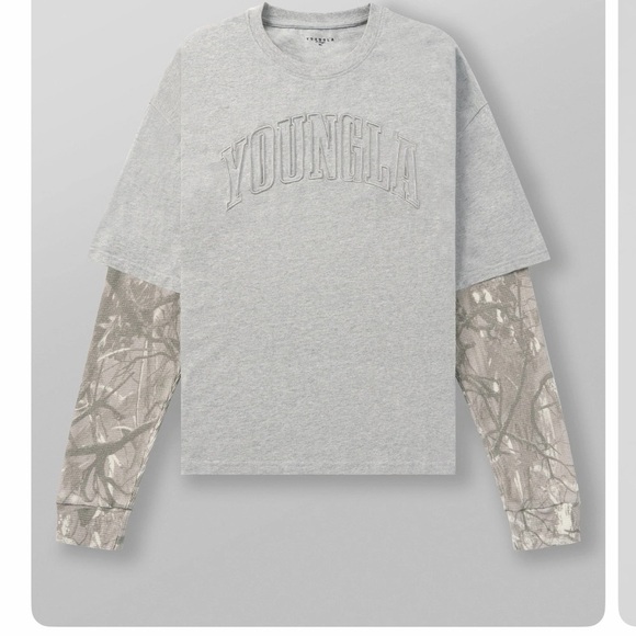 YoungLA Tops - YoungLA  Gray Long Sleeve Shirt